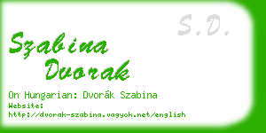 szabina dvorak business card