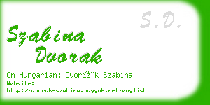 szabina dvorak business card